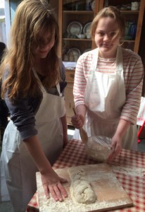 Girls making bread 1